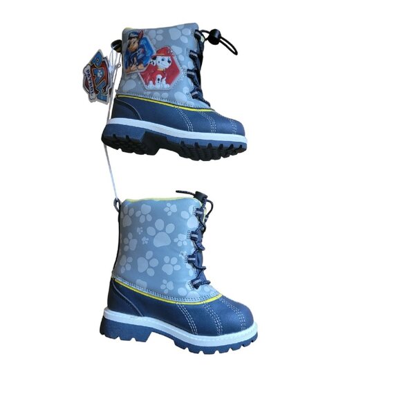 Paw Patrol Blue Winter Boots Size 7 Waterproof Toddler Shoes - Picture 3 of 6
